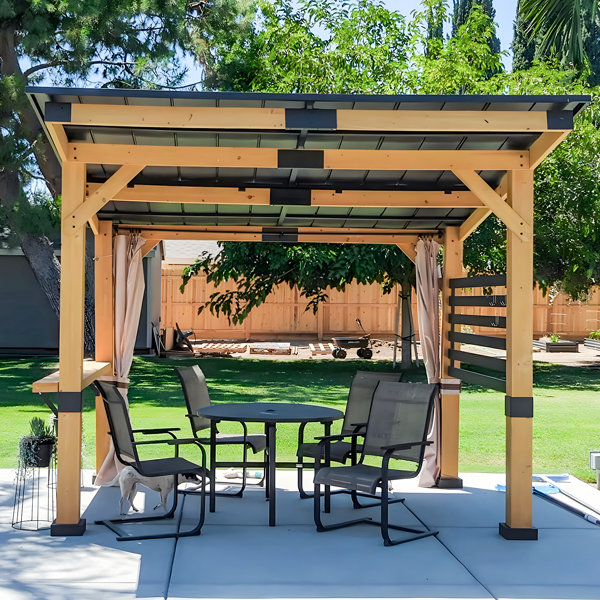 Joyside 12' W x 10' D Solid Wood Patio Gazebo & Reviews Wayfair